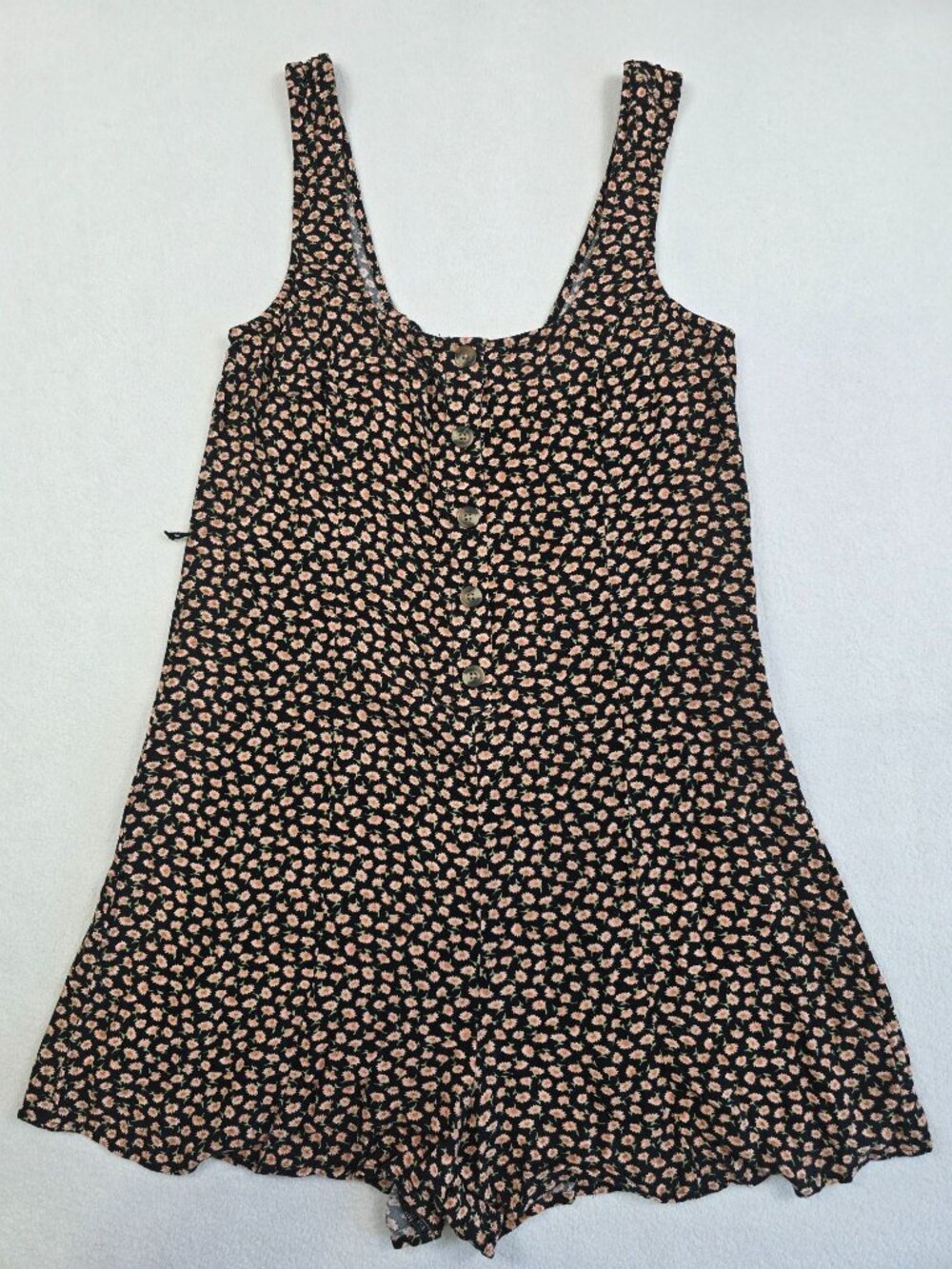 American Eagle Outfitters XXS Floral Romper Jumpsuit Dressy Sleeveless Black